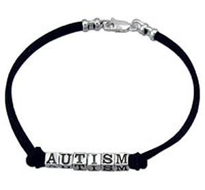 Suede and Sterling Autism Bracelet