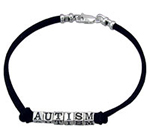Suede and Sterling Autism Bracelet