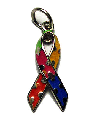 Sterling Ribbon Charm - Color Filled