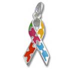 Color Filled Awareness Ribbon Necklace