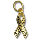 Gold Ribbon Charm