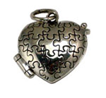 Puzzle Piece Heart Locket Necklace