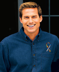 Men's Embroidered Denim Shirt