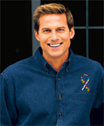 Men's Embroidered Denim Shirt
