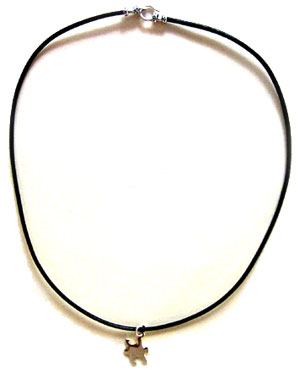 Leather Cord Necklace with Charm