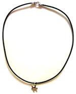 Leather Cord Necklace with Charm