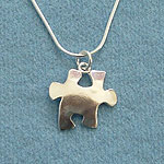 Curved Puzzle Piece Charm Necklace