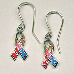 Color Filled Ribbon Earrings