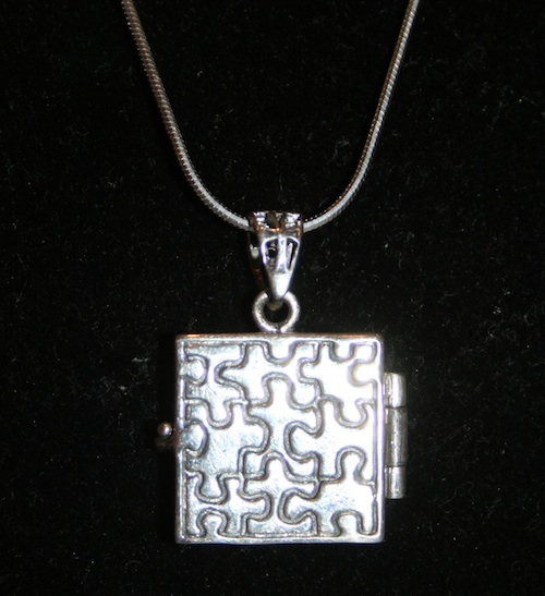 Sterling Puzzle Locket with Chain