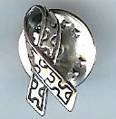 Sterling Silver Ribbon Lapel Pin