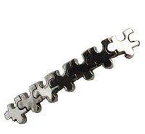 Sterling Silver Puzzle Link Bracelet